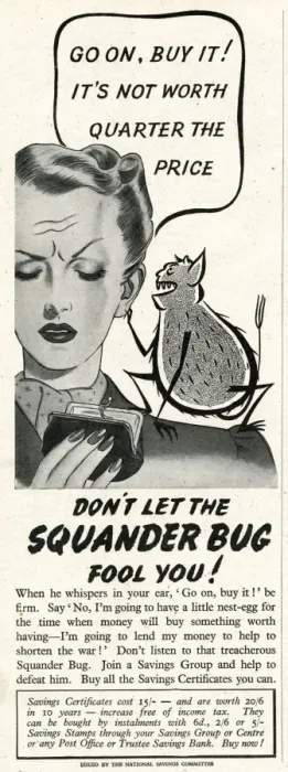 Framed Print : Advert from the National Savings Committee 1943 Framed Print : Advert from the National Savings Committee 1943