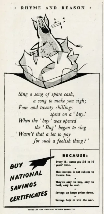 Framed Print : Advert from the National Savings Committee 1945