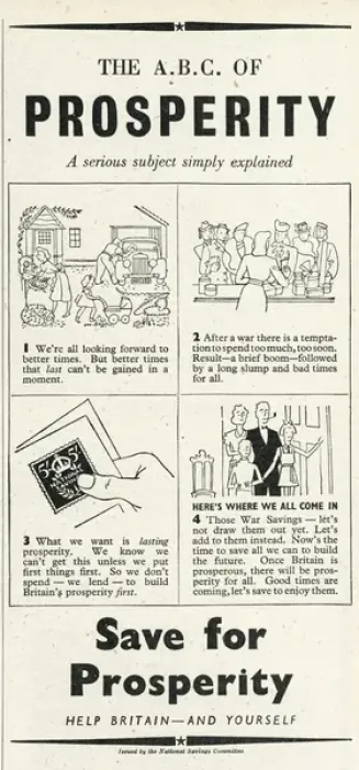 Framed Print : Advert from the National Savings Committee 1946 Framed Print : Advert from the National Savings Committee 1946
