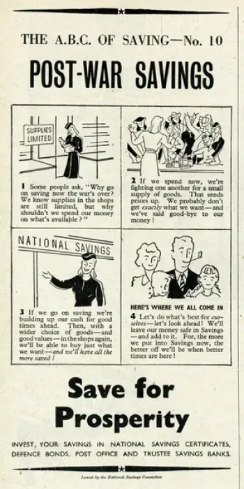 Framed Print : Advert from the National Savings Committee 1946 Framed Print : Advert from the National Savings Committee 1946