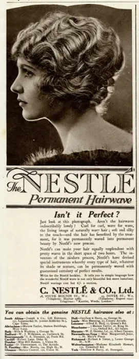 Framed Print : Advert for Nestle permanent hairwave 1922 Framed Print : Advert for Nestle permanent hairwave 1922