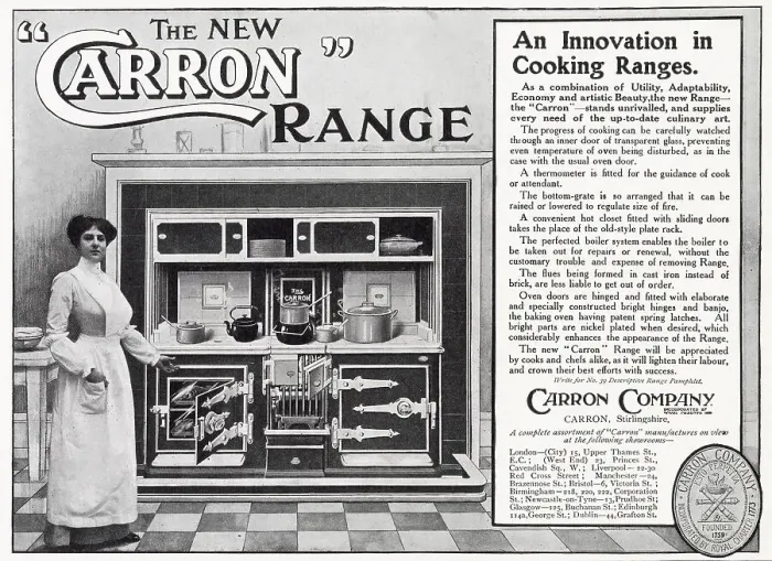 Framed Print : Advert for New Carron Company - Range 1910 Framed Print : Advert for New Carron Company - Range 1910