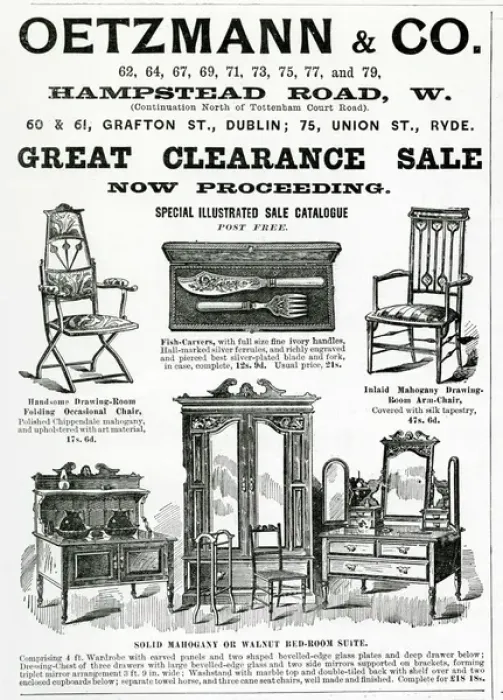 Framed Print : Advert for Oetzmann & Co. Victorian furniture 1900 Framed Print : Advert for Oetzmann & Co. Victorian furniture 1900