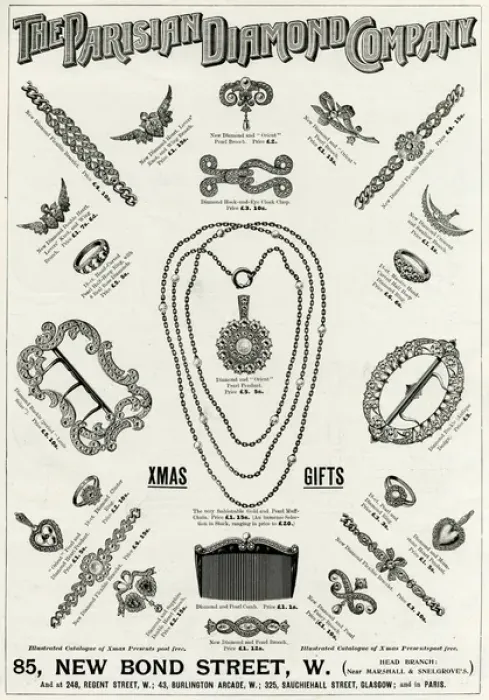 Framed Print : Advert for Parisian Diamond Company 1896 Framed Print : Advert for Parisian Diamond Company 1896