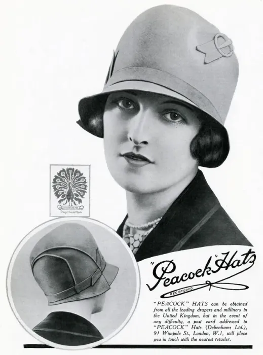 Framed Print : Advert for Peacock hats 1927 Framed Print : Advert for Peacock hats 1927