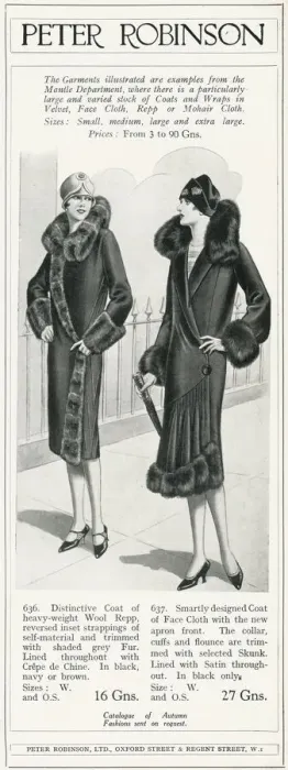 Framed Print : Advert for Peter Robinson womens coats 1927