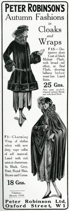 Framed Print : Advert for Peter Robinsons Autumn fashions 1925 Framed Print : Advert for Peter Robinsons Autumn fashions 1925