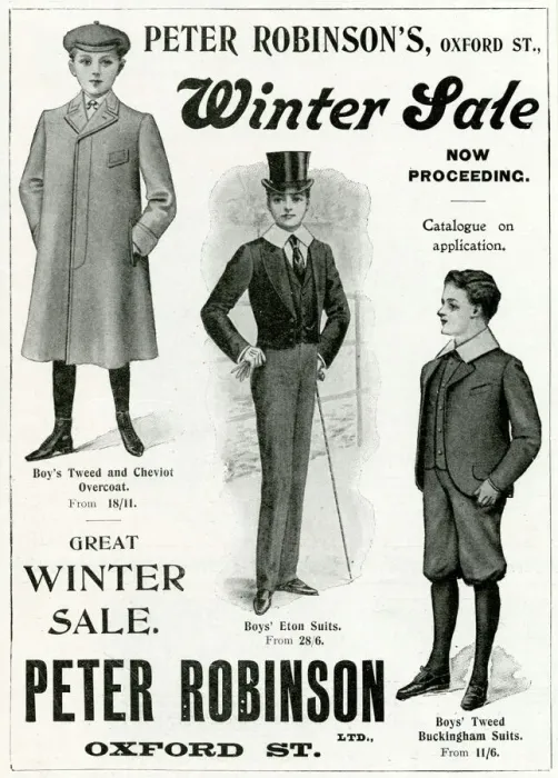 Framed Print : Advert for Peter Robinsons boys clothing 1902 Framed Print : Advert for Peter Robinsons boys clothing 1902