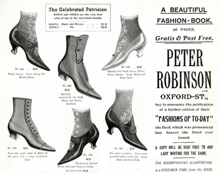 Framed Print : Advert for Peter Robinsons ladies footwear 1905 Framed Print : Advert for Peter Robinsons ladies footwear 1905