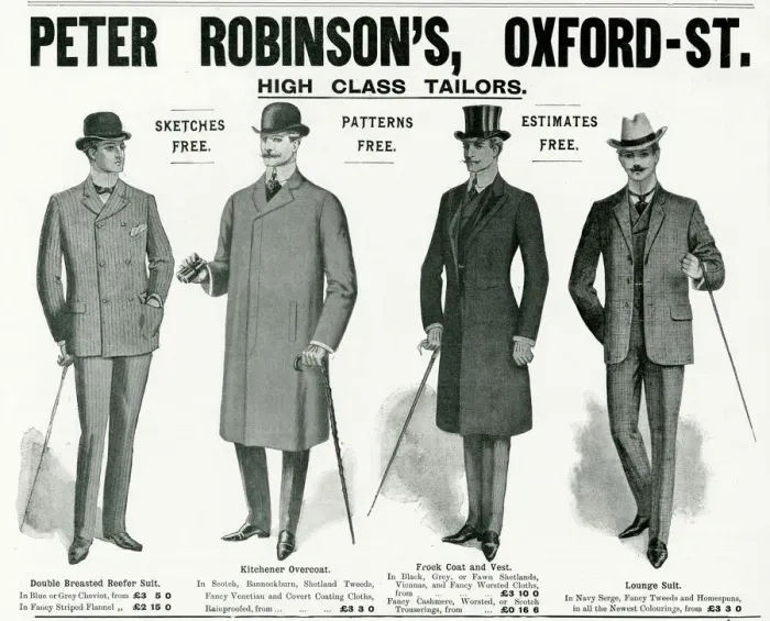 Framed Print : Advert for Peter Robinsons mens clothing 1904 Framed Print : Advert for Peter Robinsons mens clothing 1904