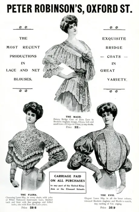 Framed Print : Advert for Peter Robinsons womens blouses 1905 Framed Print : Advert for Peter Robinsons womens blouses 1905
