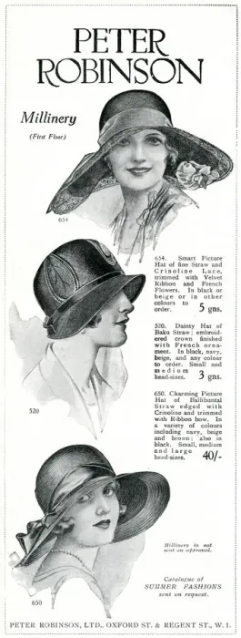 Framed Print : Advert for Peter Robinsons womens hats 1930 Framed Print : Advert for Peter Robinsons womens hats 1930
