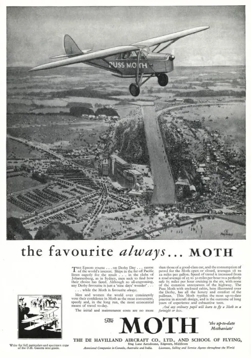 Framed Print : Advert for the Puss Moth aeroplane 1930 Framed Print : Advert for the Puss Moth aeroplane 1930