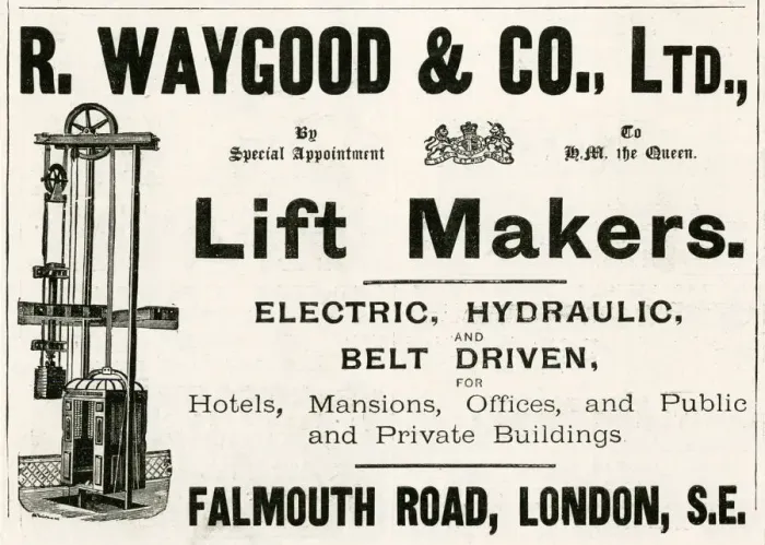 Framed Print : Advert for R. Waygood & Co. lift makers 1898 Advert for R. Waygood & Co Framed Print : Advert for R. Waygood & Co. lift makers 1898 Advert for R. Waygood & Co