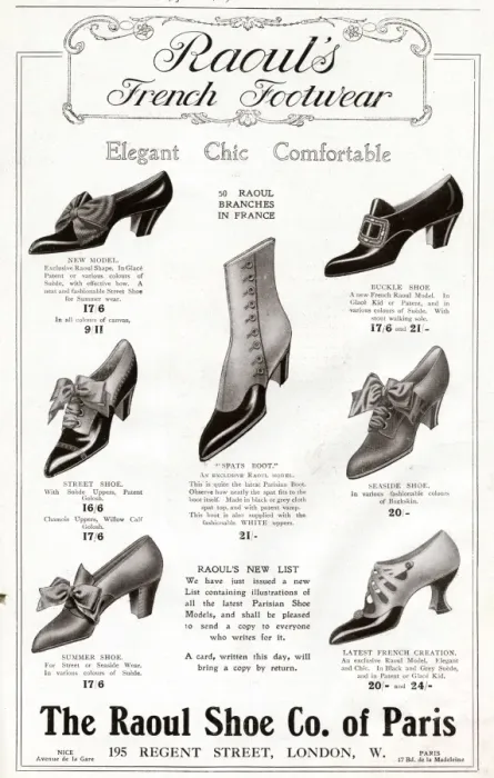 Framed Print : Advert for Raouls French footwear 1911 Framed Print : Advert for Raouls French footwear 1911