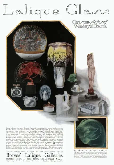 Framed Print : Advert for Rene Lalique Glass 1928