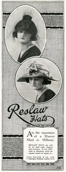 Framed Print : Advert for Reslaw womens hats 1924 Framed Print : Advert for Reslaw womens hats 1924