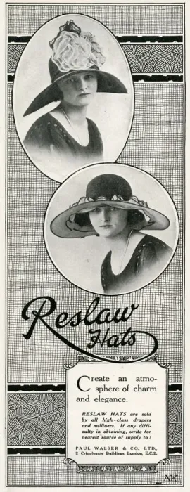 Framed Print : Advert for Reslaw womens hats 1924 Framed Print : Advert for Reslaw womens hats 1924