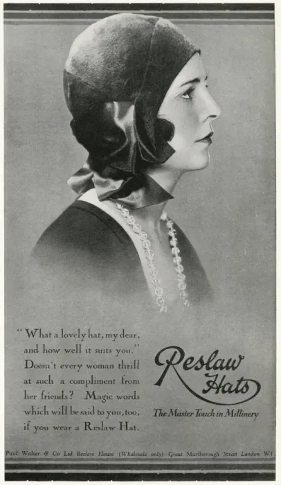Framed Print : Advert for Reslaw womens hats 1929 Framed Print : Advert for Reslaw womens hats 1929