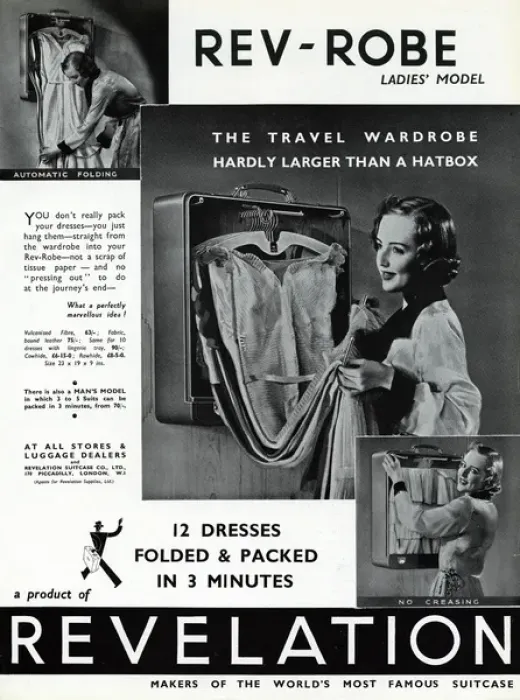 Framed Print : Advert for Revelation travel wardrobe 1938 Framed Print : Advert for Revelation travel wardrobe 1938