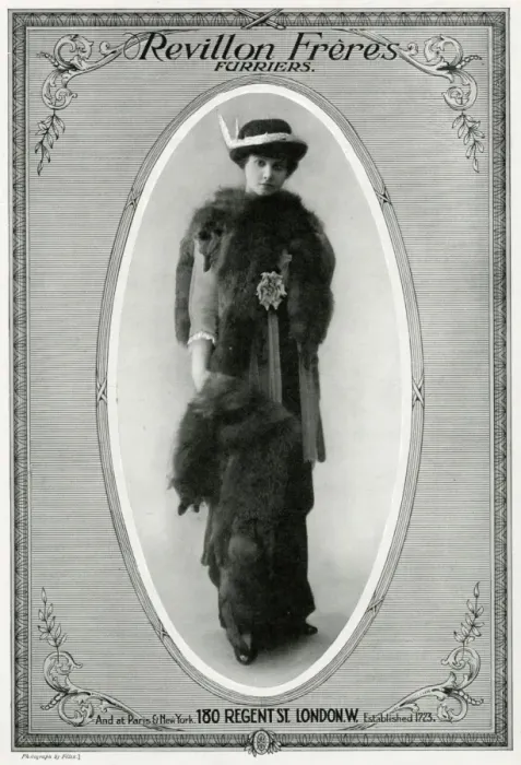 Framed Print : Advert for Revillon Freres furriers 1913