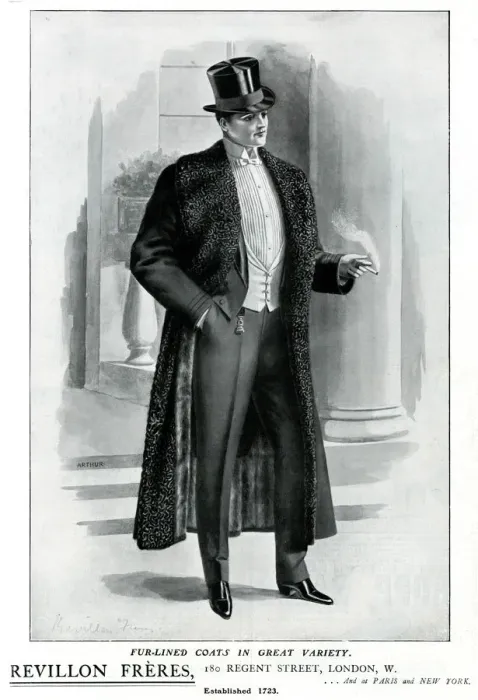 Framed Print : Advert for Revillon Freres gentlemens evening attire 1909 Framed Print : Advert for Revillon Freres gentlemens evening attire 1909