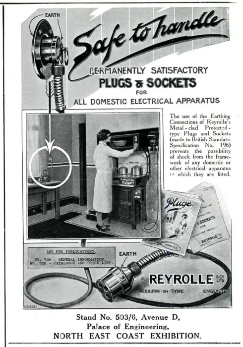 Framed Print : Advert for Reyrolle electric plug & sockets 1929 Framed Print : Advert for Reyrolle electric plug & sockets 1929
