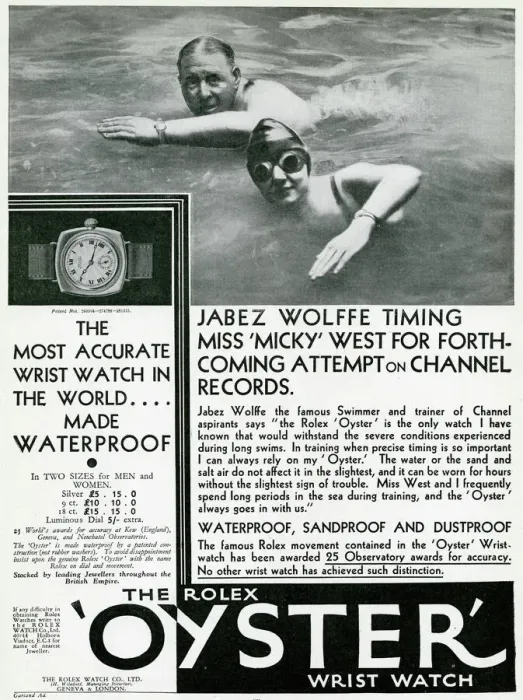 Framed Print : Advert for The Rolex Oyster waterproof wrist watch 1930 Framed Print : Advert for The Rolex Oyster waterproof wrist watch 1930
