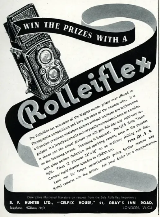 Framed Print : Advert for Rolleiflex cameras 1939 Framed Print : Advert for Rolleiflex cameras 1939