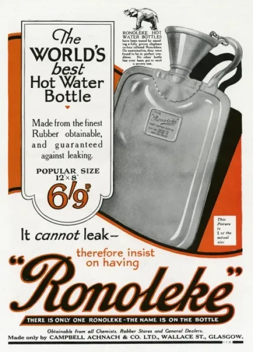 Framed Print : Advert for Ronoleke hot water bottle Framed Print : Advert for Ronoleke hot water bottle