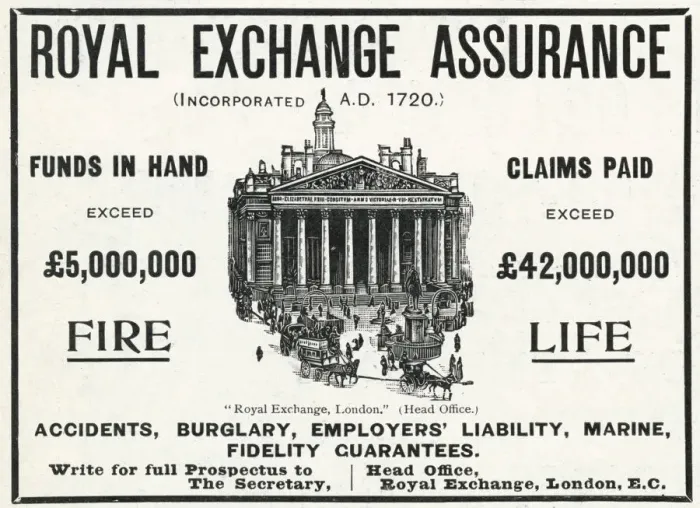 Framed Print : Advert for Royal Exchange Assurance 1905 Framed Print : Advert for Royal Exchange Assurance 1905