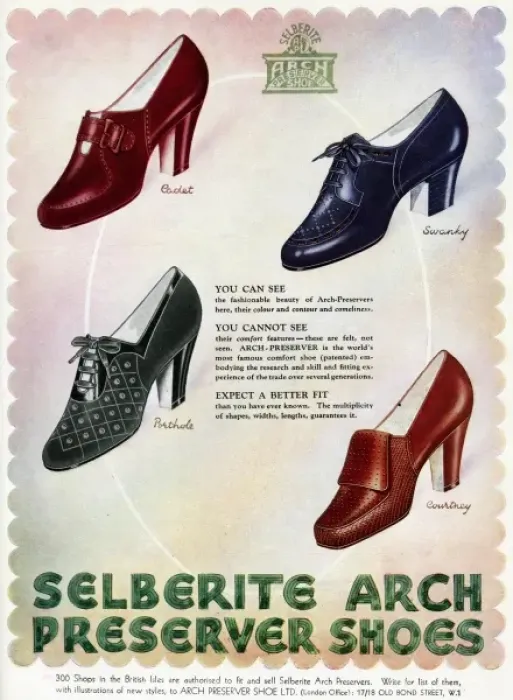 Framed Print : Advert for Selberite Arch Preserver shoes 1942 Framed Print : Advert for Selberite Arch Preserver shoes 1942