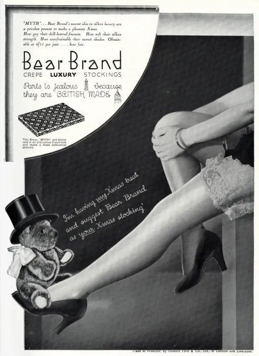 Framed Print : Advert for Stockings by Bear Brand 1933 Framed Print : Advert for Stockings by Bear Brand 1933
