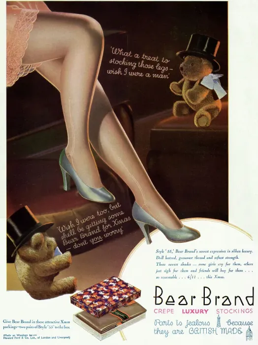 Framed Print : Advert for Stockings by Bear Brand 1933 Framed Print : Advert for Stockings by Bear Brand 1933