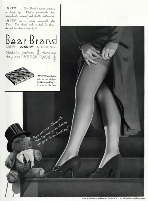 Framed Print : Advert for Stockings by Bear Brand 1933 Framed Print : Advert for Stockings by Bear Brand 1933