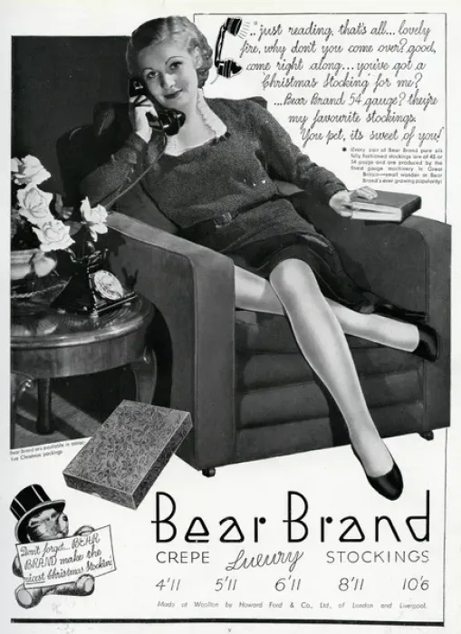 Framed Print : Advert for Stockings by Bear Brand 1934
