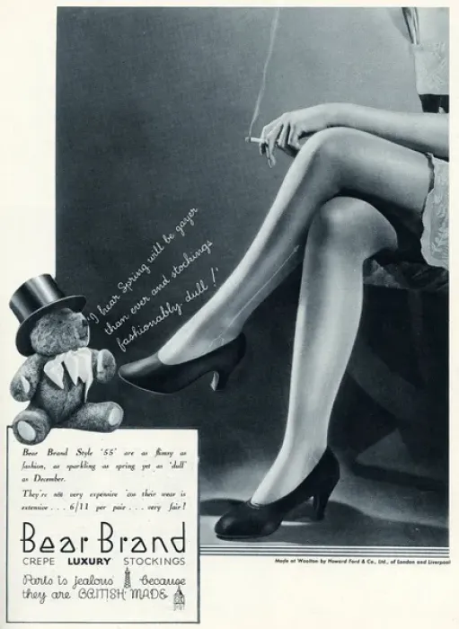 Framed Print : Advert for Stockings by Bear Brand 1934 Framed Print : Advert for Stockings by Bear Brand 1934