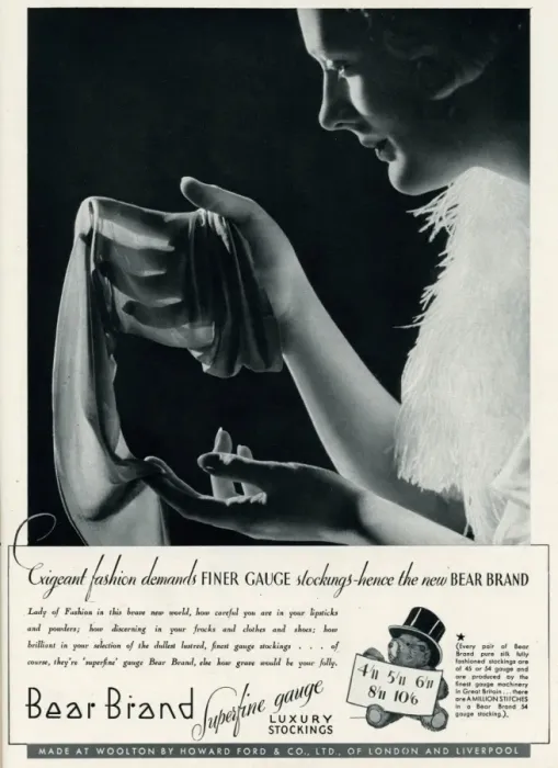 Framed Print : Advert for Stockings by Bear Brand 1935 Framed Print : Advert for Stockings by Bear Brand 1935