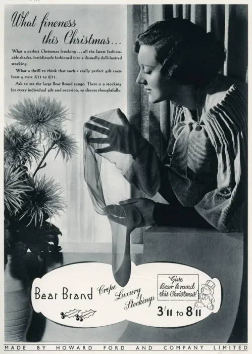 Framed Print : Advert for Stockings by Bear Brand 1936 Framed Print : Advert for Stockings by Bear Brand 1936