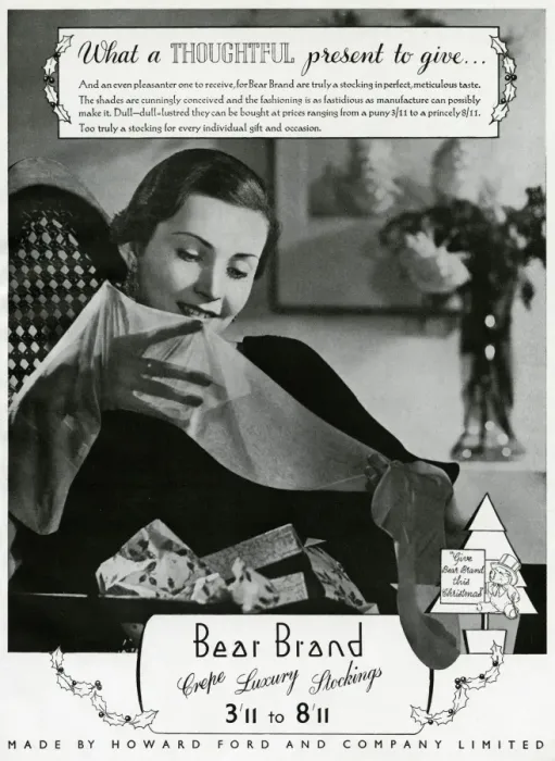 Framed Print : Advert for Stockings by Bear Brand 1936 Framed Print : Advert for Stockings by Bear Brand 1936