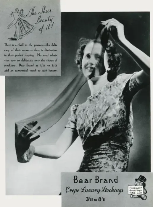Framed Print : Advert for Stockings by Bear Brand 1937 Framed Print : Advert for Stockings by Bear Brand 1937