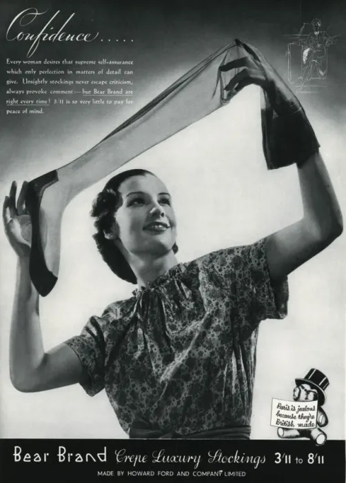 Framed Print : Advert for Stockings by Bear Brand 1937 Framed Print : Advert for Stockings by Bear Brand 1937