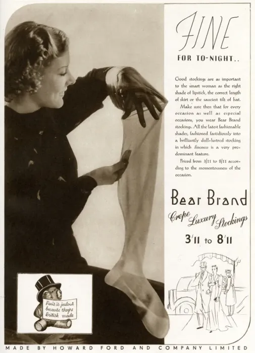 Framed Print : Advert for Stockings by Bear Brand 1937