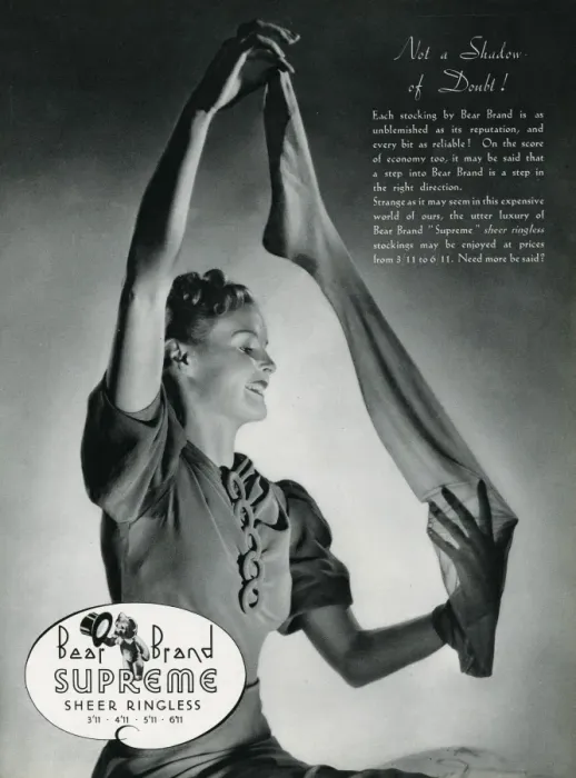 Framed Print : Advert for Stockings by Bear Brand 1938