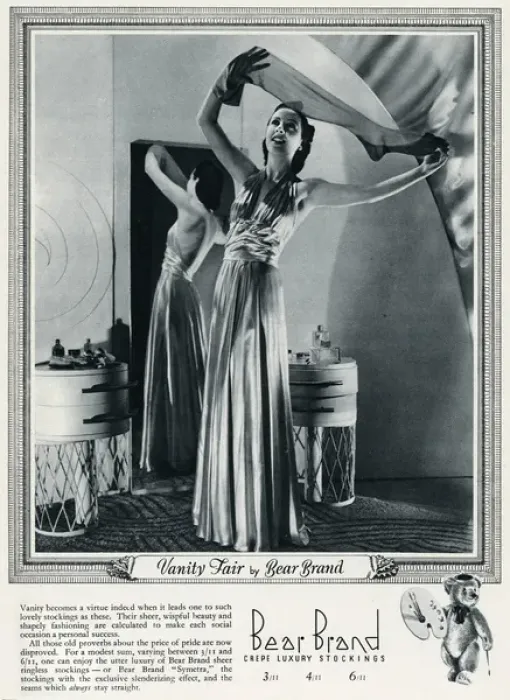 Framed Print : Advert for Stockings by Bear Brand 1939