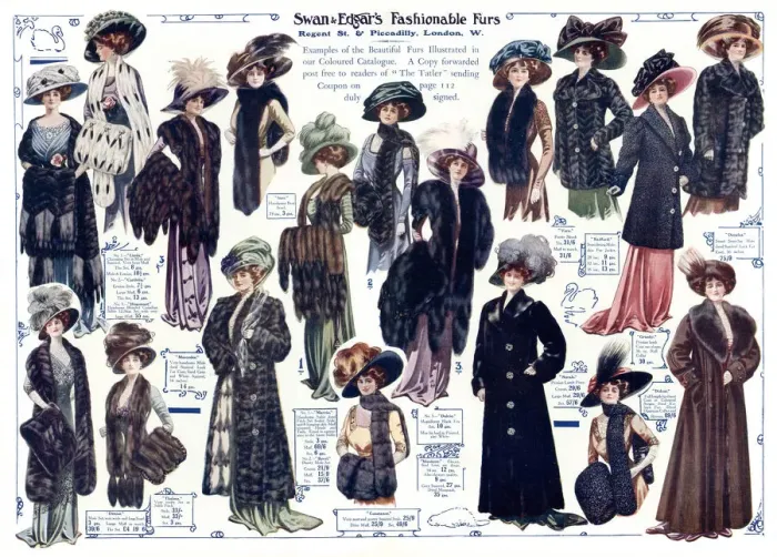Framed Print : Advert for Swan & Edgar winter fashions 1909 Framed Print : Advert for Swan & Edgar winter fashions 1909