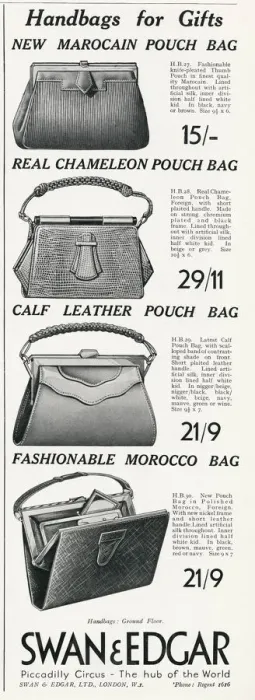 Framed Print : Advert for Swan & Edgar womens handbags 1932 Advert for Swan & Edgar womens Framed Print : Advert for Swan & Edgar womens handbags 1932 Advert for Swan & Edgar womens