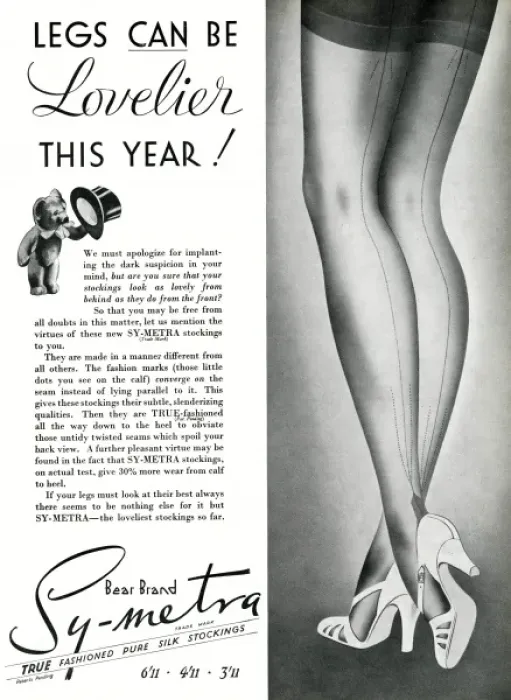 Framed Print : Advert for Symetra Bear Brand stockings 1938