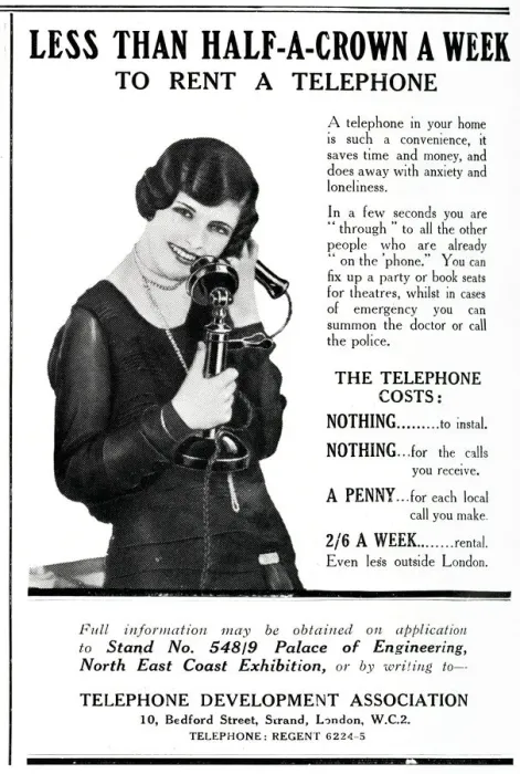 Framed Print : Advert for Telephone Development Association 1929 Framed Print : Advert for Telephone Development Association 1929