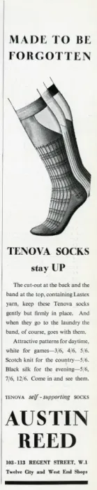 Framed Print : Advert for Tenova mens self-supporting socks 1939 Framed Print : Advert for Tenova mens self-supporting socks 1939